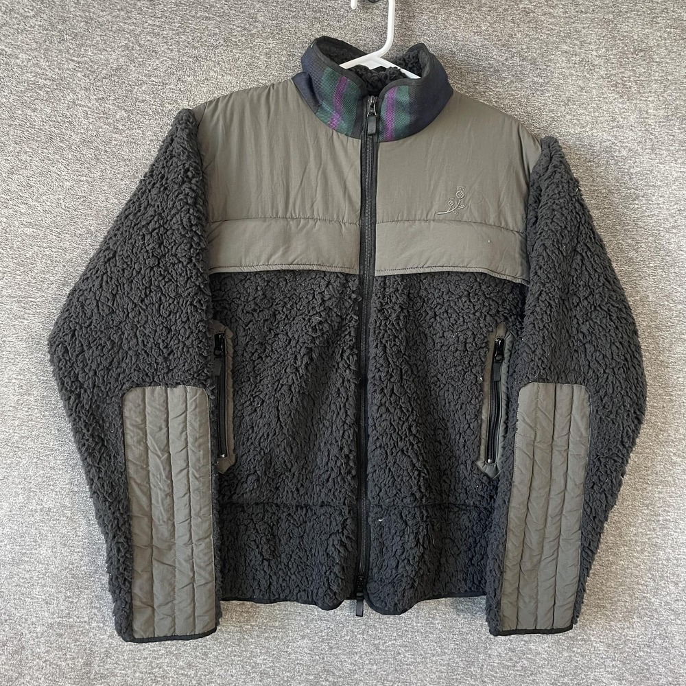 Manresa Jacket Mens Medium Black Sherpa Fleece Quilted Full Zip Outdoor‎